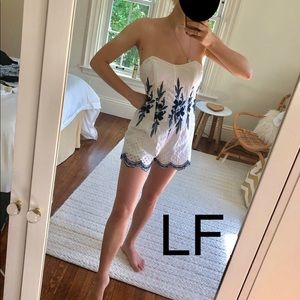 Embroidered Eyelet Romper